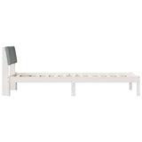 Bed frame White and light grey 75 x 190 cm Solid pine wood 878583