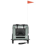 ZNTS Pet Bike Trailer Black and Grey Oxford Fabric and Iron 93832