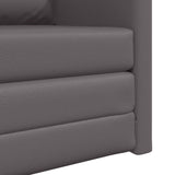 Floor Sofa Bed with Cushion Grey 74 x 77 x 81 cm Faux leather 4106632