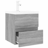Sink Cabinet With Basin Grey Sonoma, White Engineered wood, Ceramic 3152862