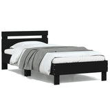 ZNTS Bed Frame without Mattress with LED Lights Black 100x200 cm 838709