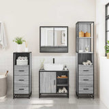 4 Piece Bathroom Furniture Set Grey Sonoma Engineered Wood 3301298