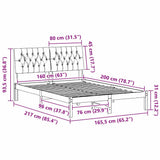 Bed Frame with Upholstered Headboard Brown 160 x 200 cm 3394388