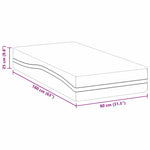 Mattress White and Grey 80 x 160 cm Memory Foam 4106298