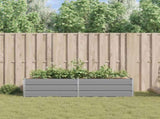 Planter Light Grey 195 x 100 x 45 cm Galvanised Steel 42018167