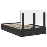 Storage Bed with Headboard Black 120 x 200 cm Engineered Wood 3412701