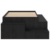 Storage Bed Frame with Storage Black Oak 90 cm Engineered Wood 3335566