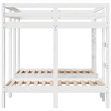 Triple Bunk Bed Frame White 140x200/70x140 cm Solid Wood Pine 3308578