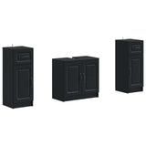 2 Piece Bathroom Cabinet Set UTRECHT Black Engineered Wood 3418054