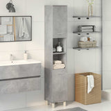 Bathroom Cabinet Concrete Grey 30x30x179 cm Engineered Wood 856139