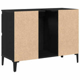 Bathroom Sink Cabinet Black Oak 80 x 33 x 60 cm Engineered Wood 862814