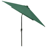 Garden Parasol with LEDs and Steel Pole Green 2x3 m 313786