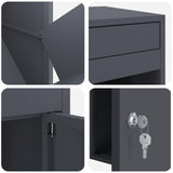 Parcel Drop Box with Storage Anthracite 41 x 38 x 103 cm Steel 874935