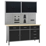 Workbench with Four Wall Panels and Two Cabinets 3053435