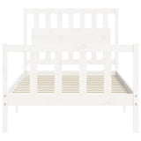 Bed Frame without Mattress White 100x200 cm Solid Wood Pine 3192417