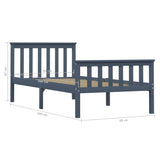 Bed Frame without Mattress Grey Solid Pinewood 100x200 cm 283227