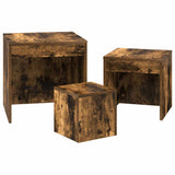 Nesting Tables 3 pcs Smoked Oak Engineered Wood 815225