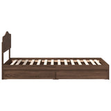 Storage Bed with Drawer Brown Oak 90 x 200 cm Engineered Wood 3413137
