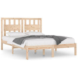 Bed Frame Natural Pine Solid Pine Wood Double Durable 3103943