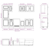 8 Piece Kitchen Cabinet Set Kalmar White Engineered Wood 3314791
