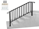Matte Black Outdoor 4 Level Iron Handrail 56957768
