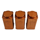 Large Metal Copper Coloured Tea, Coffee & Sugar Storage Tins S-KG0266