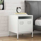 ZNTS Bedside Cabinet White 35x39x43.5 cm Steel 851254