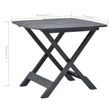 Folding Garden Table Anthracite 79x72x70 cm Plastic 48792
