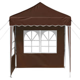 Pop-up Party Tent 195 x 195 x 245 cm Brown Oxford Fabric 42019731