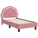 Toddler Bed Frame with Headboard Pink 70 x 140 cm Velvet 42010897