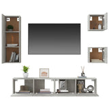 5 Piece TV Cabinet Set Concrete Grey Engineered Wood 3114441