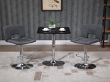 Modern Height Adjustable Counter Bar Table with 360&deg Swivel Tabletop and Electroplating Metal T3398P342992