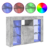 Corner LED TV Cabinet 100x40x68cm Concrete Grey Engineered Wood 889788