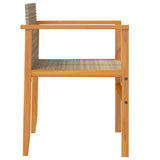 Garden Chairs with Cushions 2 pcs Beige Poly Rattan&Solid Wood 368713