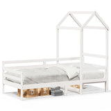 Day Bed with Roof without Mattress White 80x200 cm Solid Wood 3282201