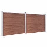 Fence Panel Set WPC 353x146 cm Brown 3070451