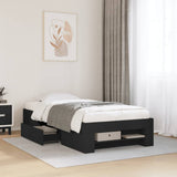 Bed Frame without Mattress Black 75x190 cm Small Single Engineered Wood 3295528