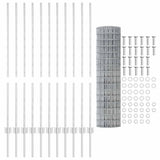 Fence with Posts Silver 1.2 x 25 m Steel 3336195
