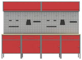 Work Cabinet Set with Drawer with Storage Manual 10 pcs Red 3321487