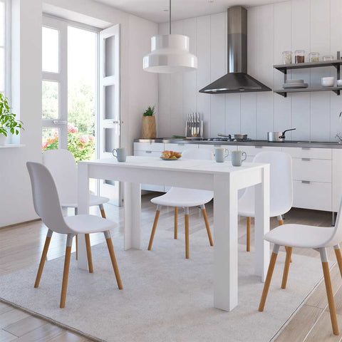 Dining Table White 120x60x76 cm Engineered Wood 800432