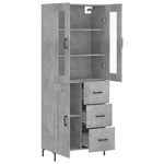 Highboard Concrete Grey 69.5x34x180 cm Engineered Wood 3198661
