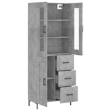 Highboard Concrete Grey 69.5x34x180 cm Engineered Wood 3198661