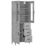 Highboard Concrete Grey 69.5x34x180 cm Engineered Wood 3198661