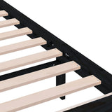 3100982 Bed Frame without Mattress Black Solid Wood 200x200 cm