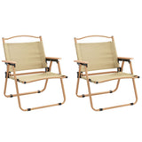 Camping Chair Set of 2 Beige 319481