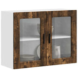 Kitchen Wall Cabinet with Glass Door Porto Smoked Oak 854092