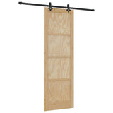 Sliding Door Manual Natural and black 78 x 232 cm 3333530