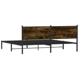 Metal Bed Frame without Mattress Smoked Oak 200x200 cm 3301350