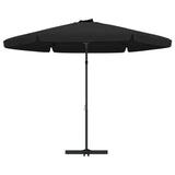 Garden Parasol with Steel Pole 300 cm Black 47318