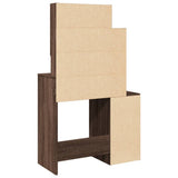 Dressing Table with Cabinet Brown Oak 80x35x132 cm 848240